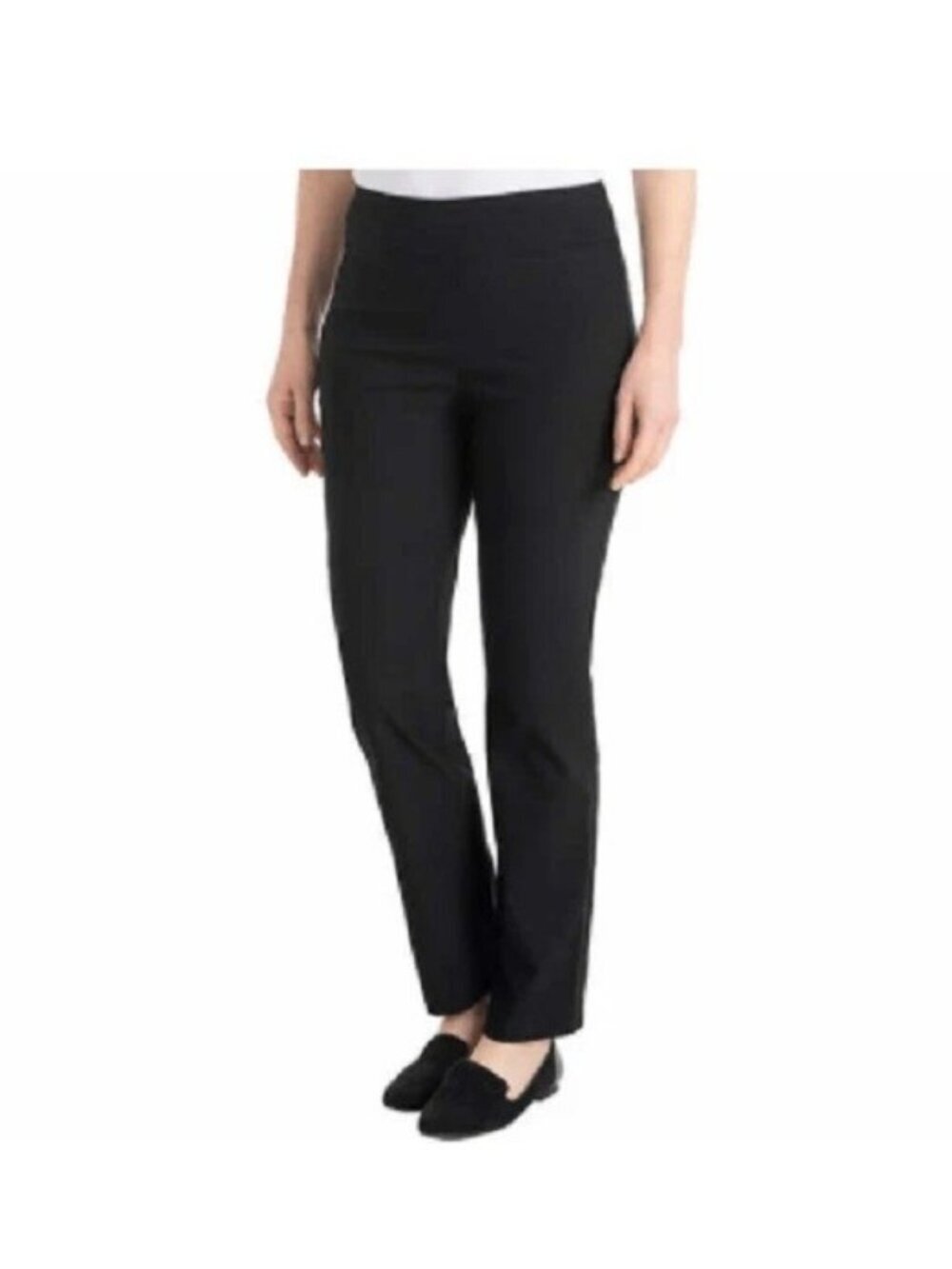 NWT Dalia Women's XXL Black Pull-On Pants Tummy Control Panel Ankle B0691
